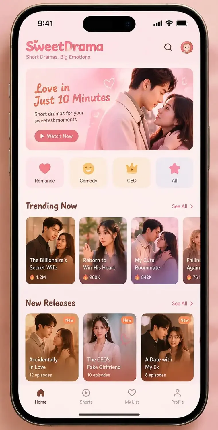 黄果短剧入口APP 界面预览